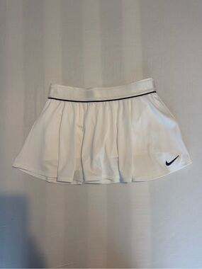 Nike White Pleated Athletic Skirt with Black Trim
